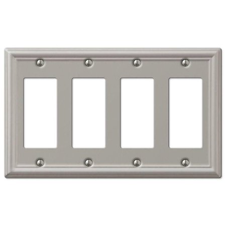 AMERTAC 4 Rocker Wall Plate, Brushed Nickel 101545